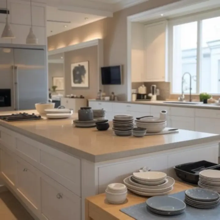 Nowoczesna kuchnia z eleganckimi akcesoriami i wyposażeniem